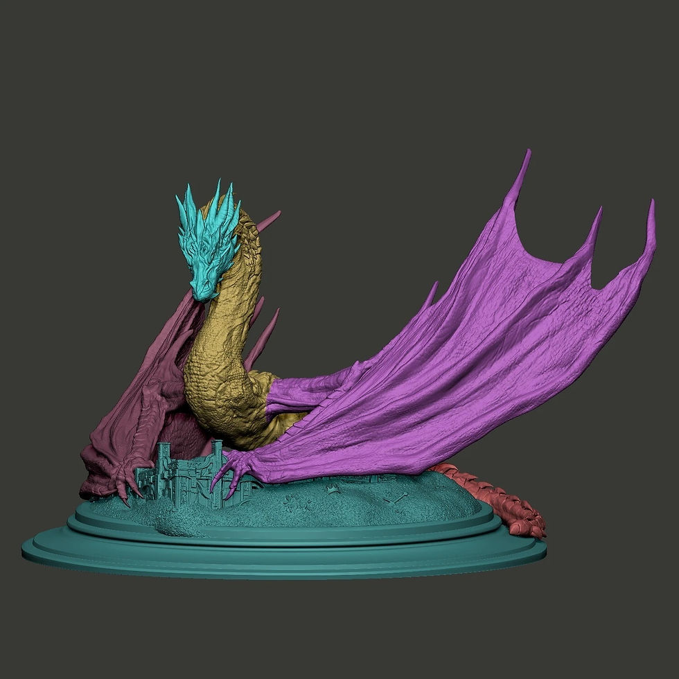 Thumbnail: Smaug - 1 x Unpainted Large Scale 3D Resin Printed Model Kit and Base - CA3D