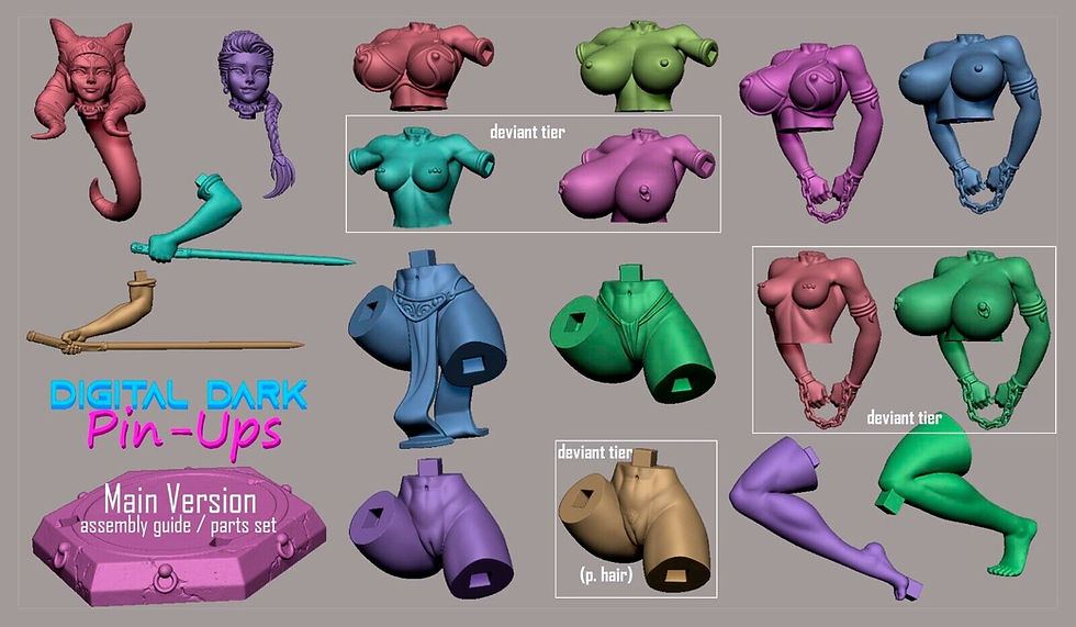 Miniaturbild: Slave Princess – 1 x großer 3D-Harzmodellbausatz + Basis – 2 Versionen – DDP