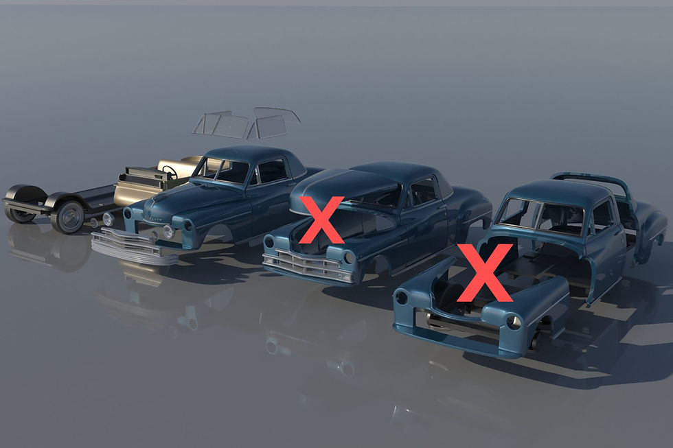 縮圖：1949 年普利茅斯商务轿跑车（右舵或左舵）- 3D 打印 C/H/B 完整套件