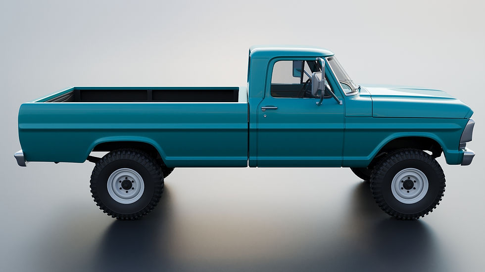 Miniatyrbild: 1969 Ford F250 Ute Truck - Högerstyrd eller vänsterstyrd - 3D-resintryckt komplett modellbyggsats C/H/B