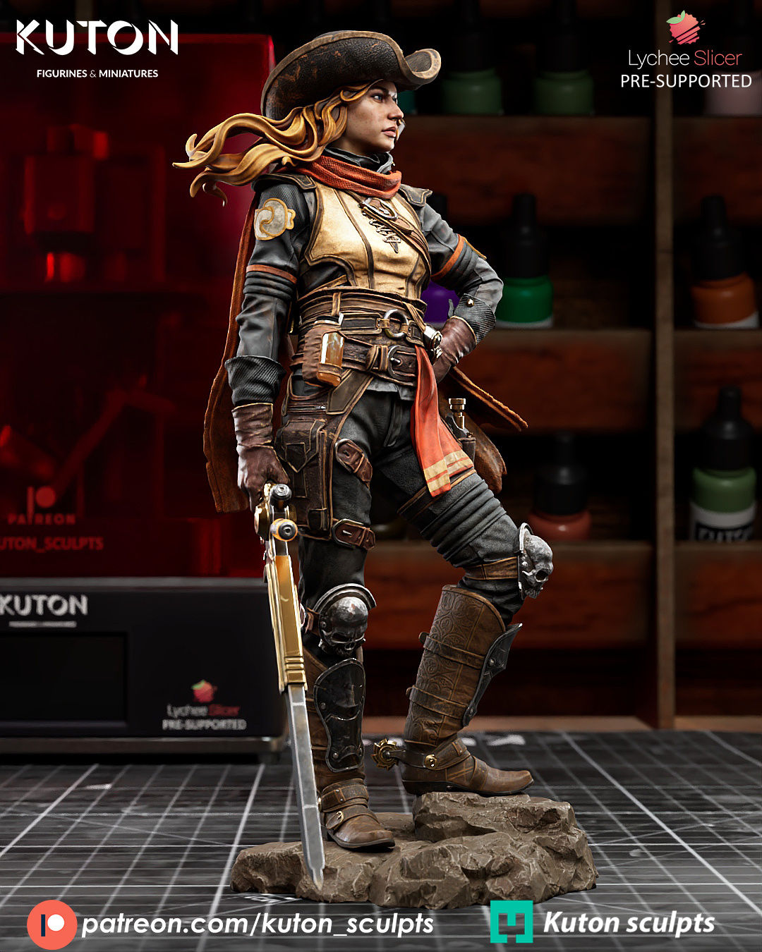 Crankshot - 1 kit de modèle en résine 3D à grande échelle non peint et base - KF