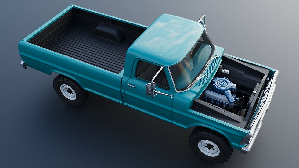 Miniatura: 1969 Ford F250 Ute Truck - RHD lub LHD - Zestaw modeli 3D drukowanych żywicą O/H/B