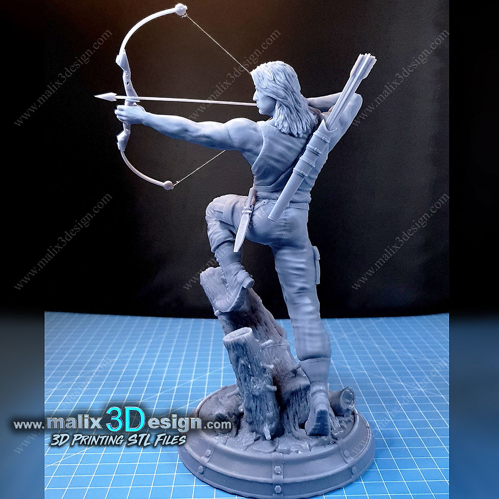Miniatura: RAMBO - 1 x Niepomalowany, duży, drukowany w żywicy model 3D i podstawa - SAN