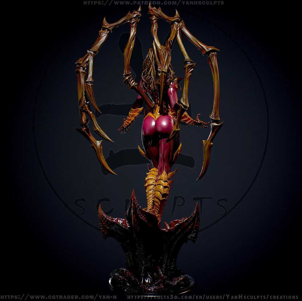 Thumbnail: Sarrah Kerrigan - 1 x Unpainted Large Scale 3D Resin Model Kit and Base - YAN