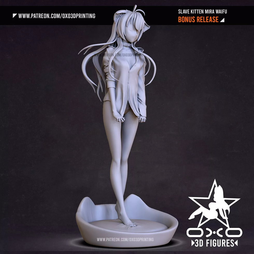 Miniatura: Niewolnica Kociak Mira - 1 x Niepomalowany - Zestaw modeli z żywicy + Podstawa OXO - W różnych skalach