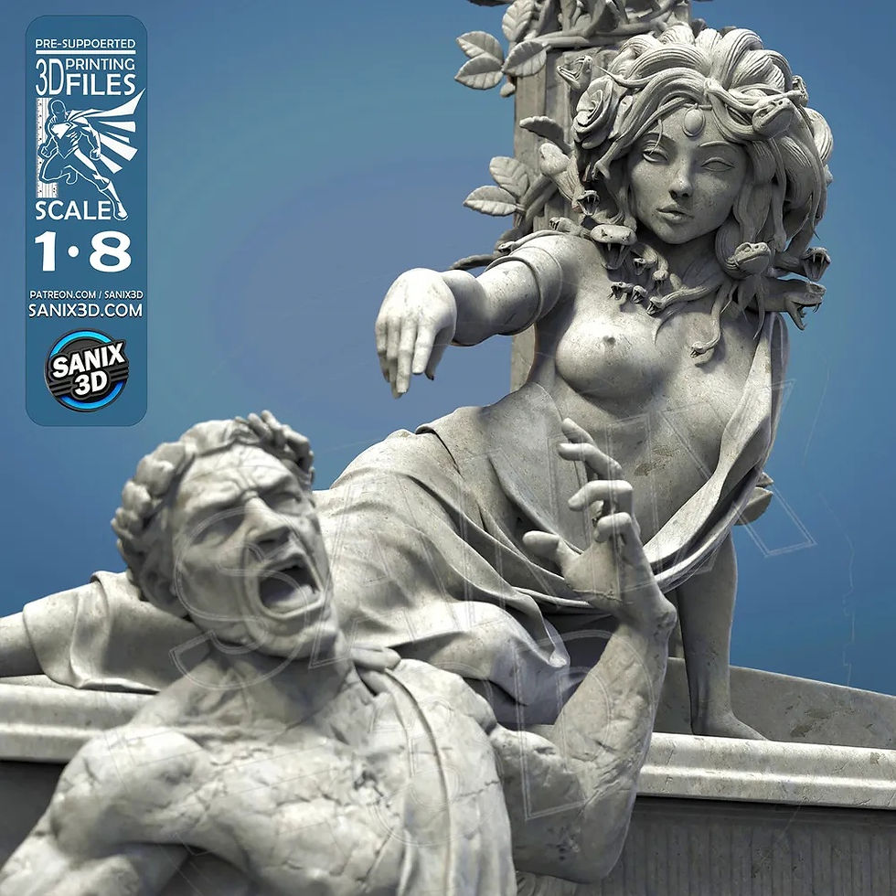 Thumbnail: MEDUSA Diorama - 1 x Unpainted Large Scale 3D Resin Printed Model Kit - SANIX 3D