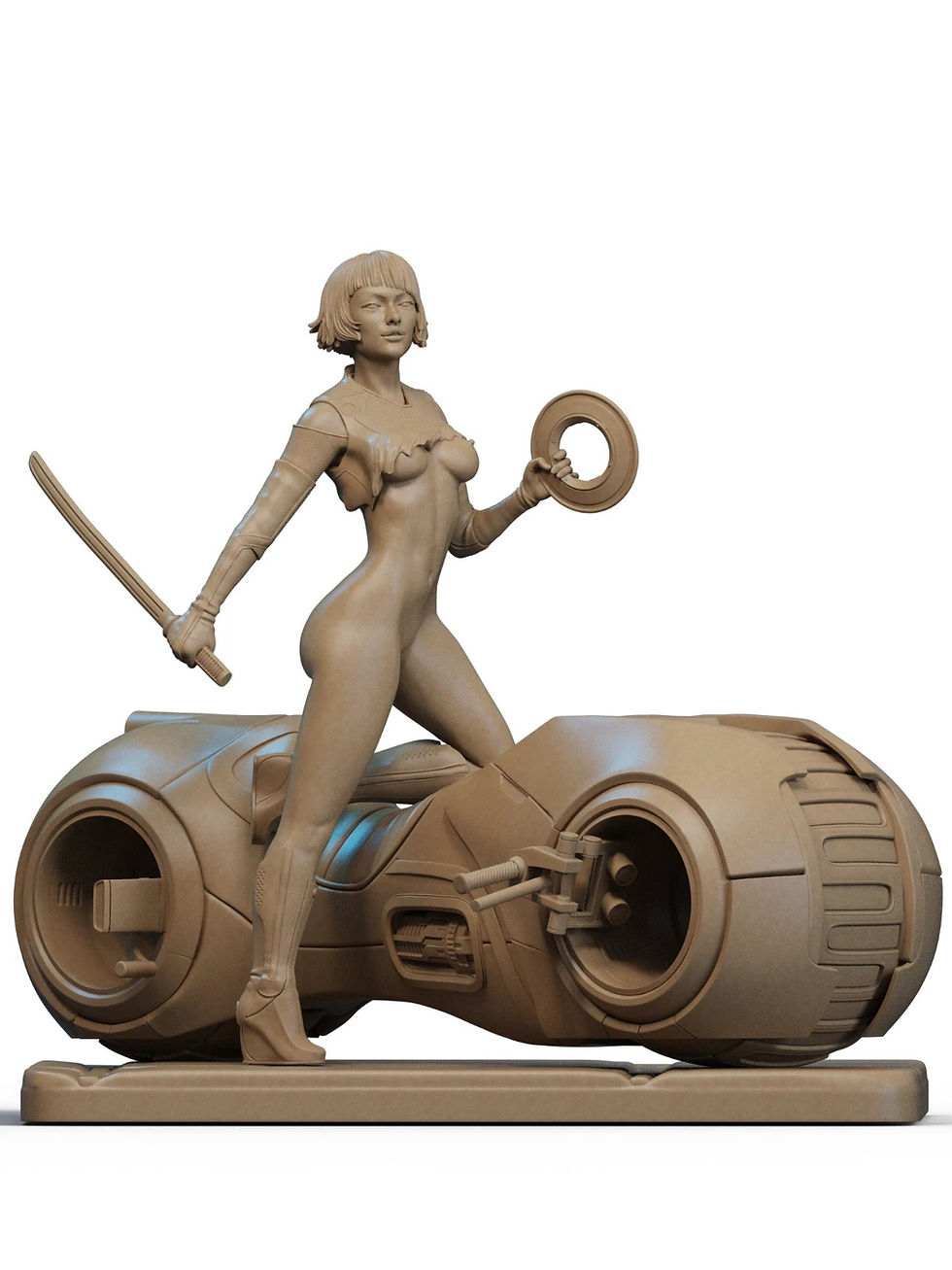 Thumbnail: Quorra NSFW - 1 x Unpainted Large Scale 3D Resin Printed Model Kit + Base - CA3D