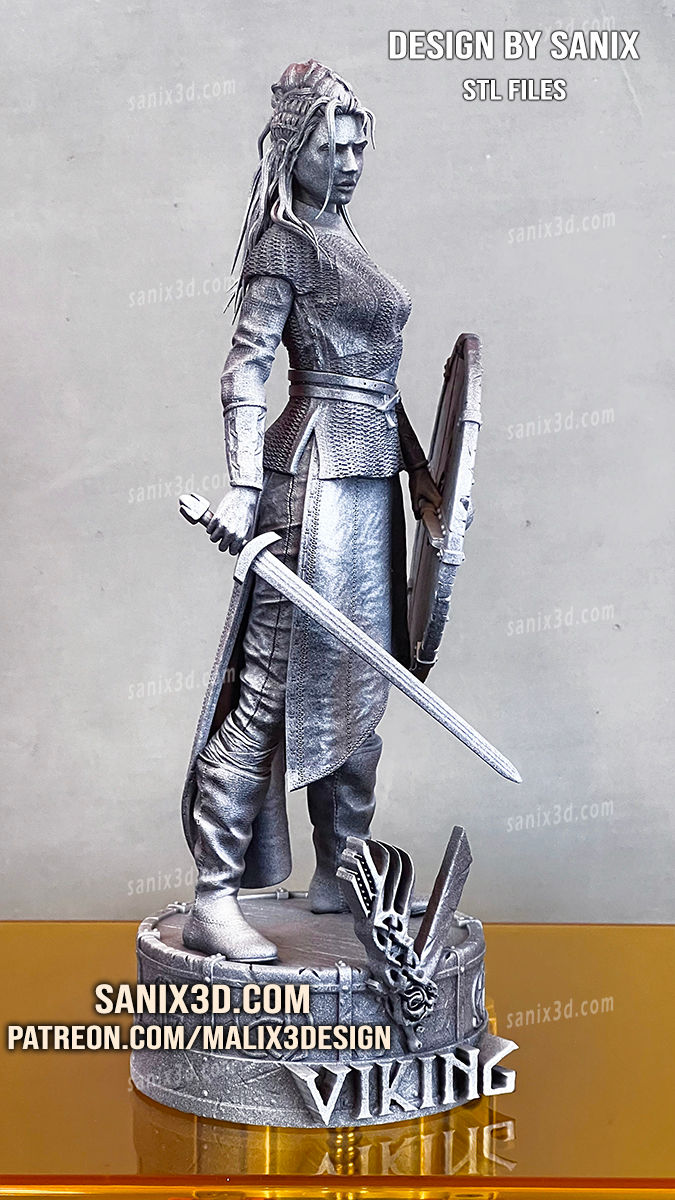 サムネイル： VIKING ラゲルタ - 未塗装大型3Dレジンプリントモデルキットとベース1個 - SAN