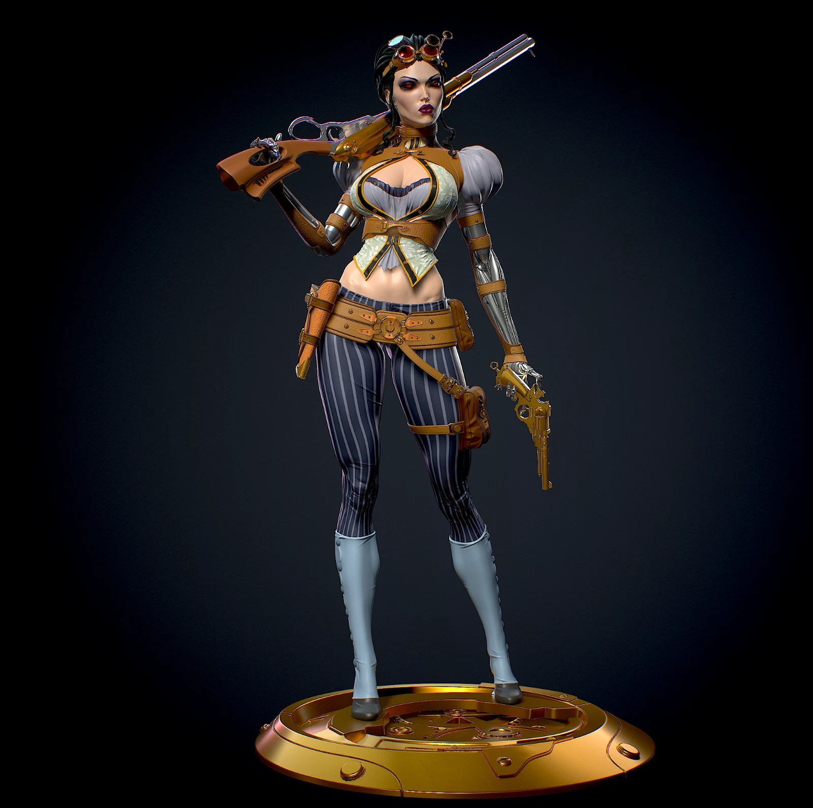 Lady Mechanika - 1 x Unpainted Large Scale 3D Printed Resin Model Kit +Base- YAN