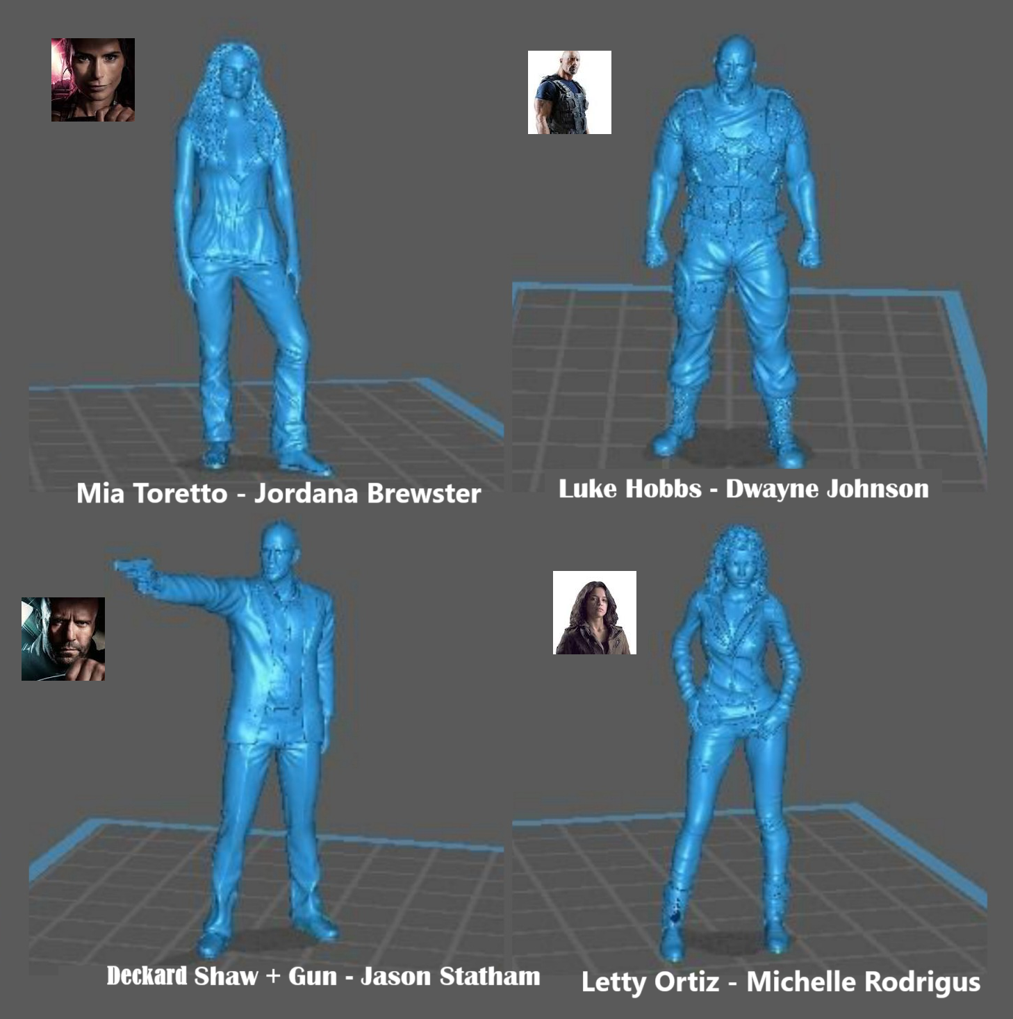 Fast an Furious 6 -Single Figurines -Various Scales 1-6 to 1-43 Resin Models M3D