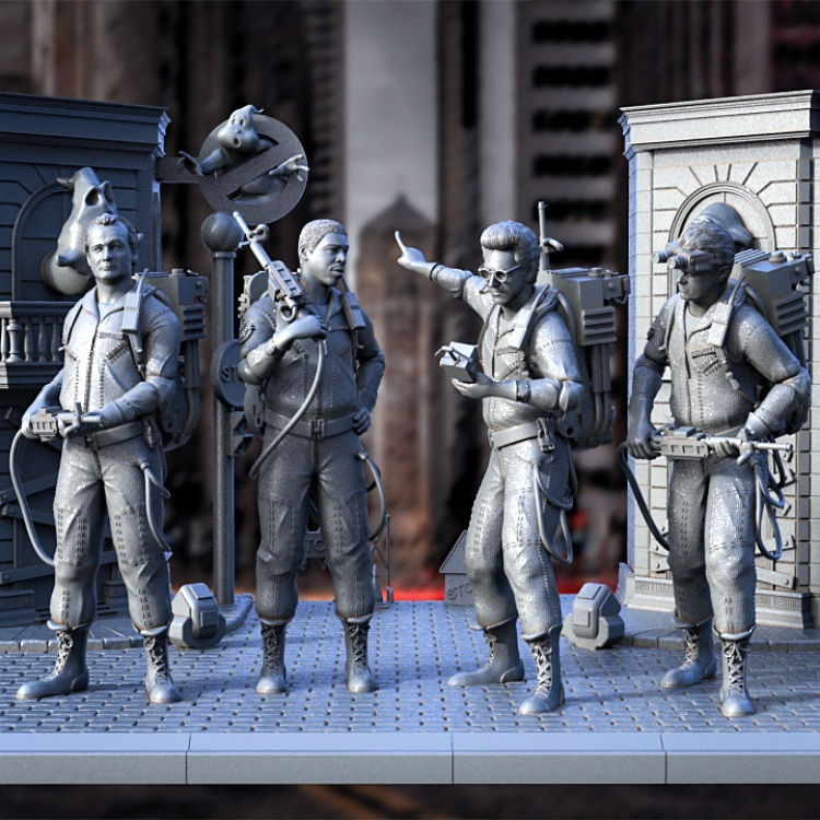 Miniatura: Diorama de los Cazafantasmas + 4 Héroes - 1 kit de modelo impreso en resina 3D sin pintar - SAN