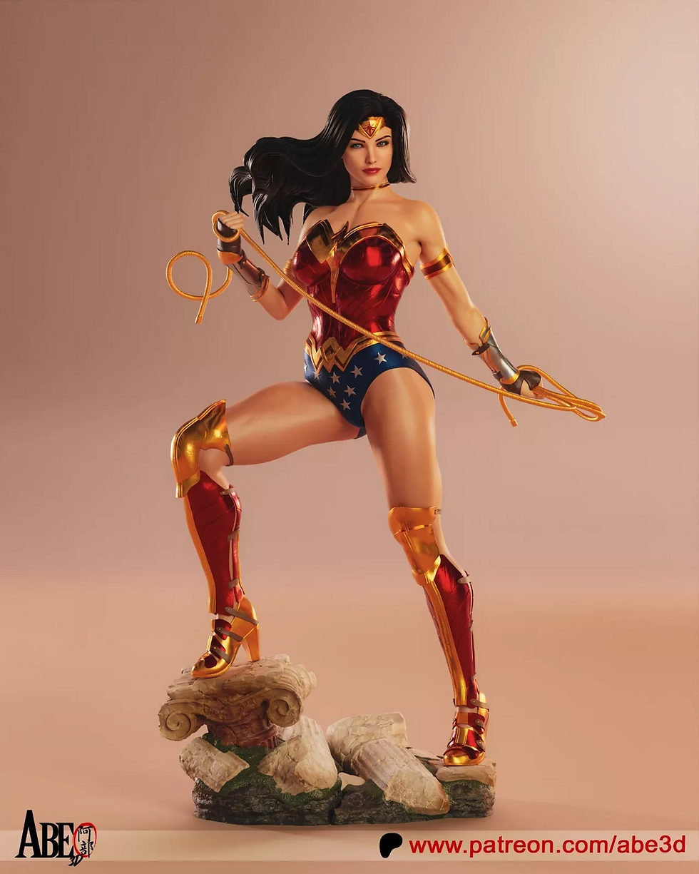 Miniatura: Mujer Maravilla - 1 x Kit de modelo de resina 3D a gran escala sin pintar y base - ABE