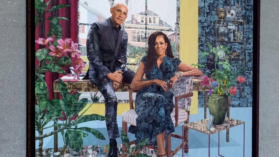 The Obamas: Springing Forth created by acclaimed artist Njideka Akunyili Crosby
