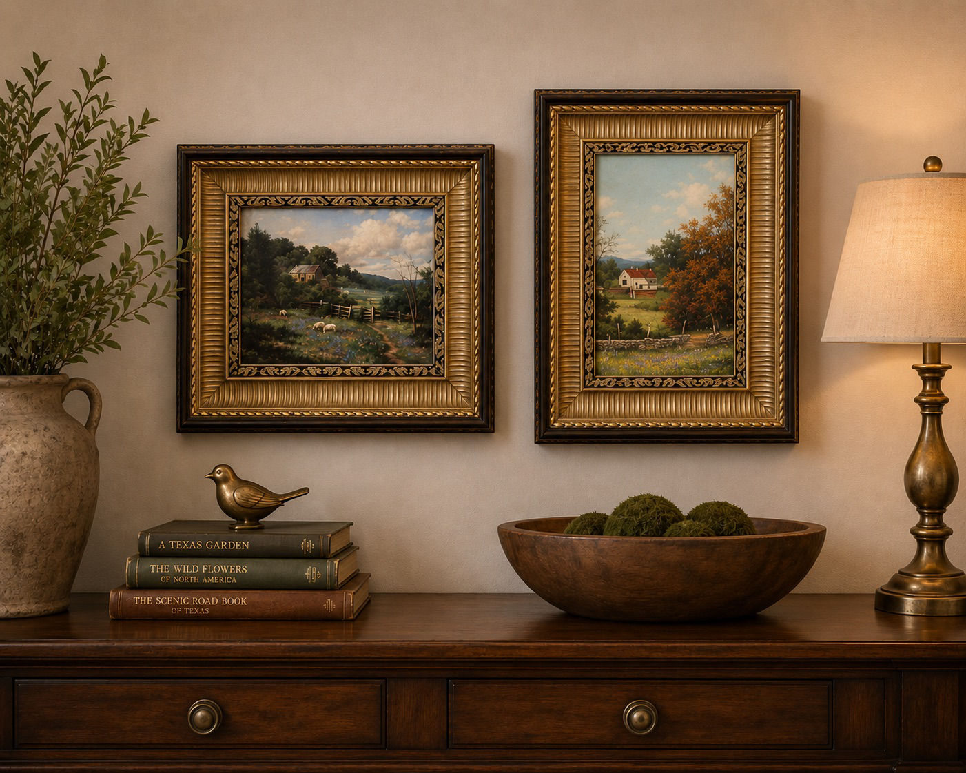 Pair of Larry Dyke Texas Hill Country Landscape Prints
