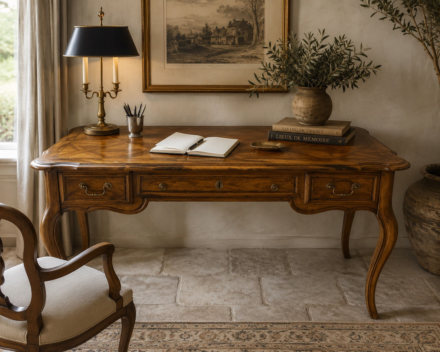 Hammary Parquet Top Writing Desk / Library Table