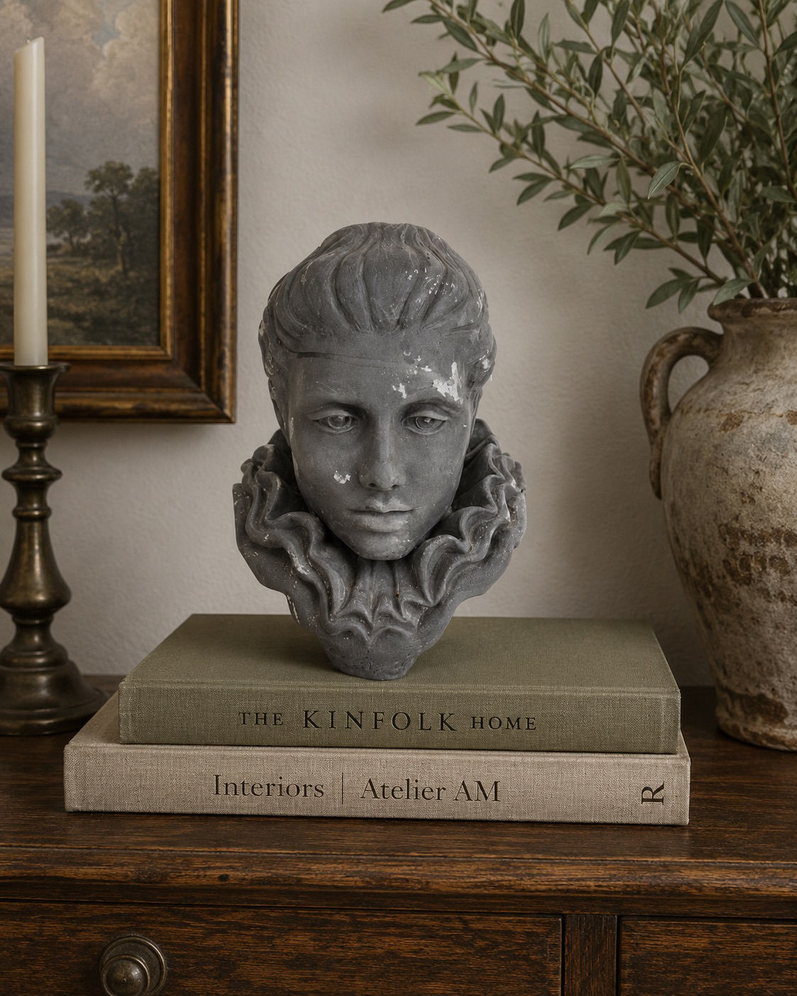 Signed Janie LaCroix Bust Sculpture – Handcrafted Decorative Art Bust