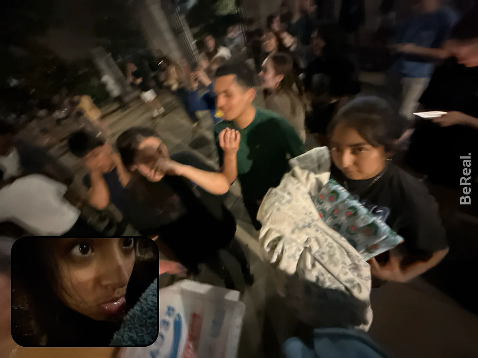 June 20, 2025- BeReal of HEP/CAMP outside, waiting for the building to be cleared after the fire alarm went off