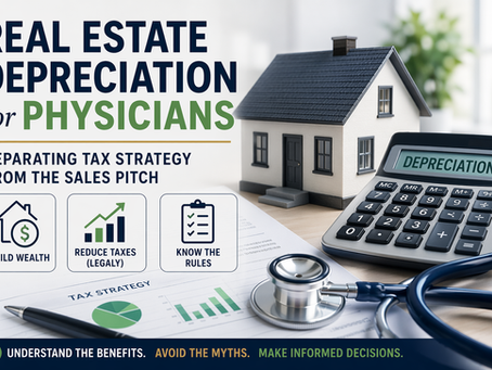 Real Estate Depreciation for Physicians: Separating Tax Strategy from Sale Pitch