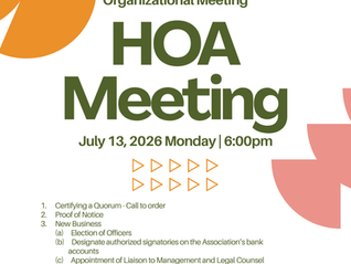Organizational Board Meeting – July 13, 2026