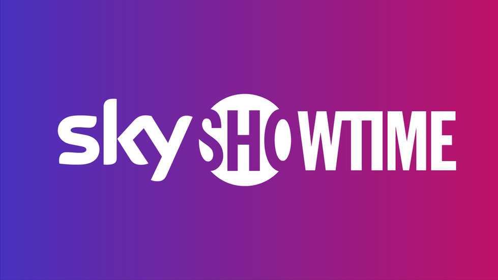 A purple logo for Sky Showtime