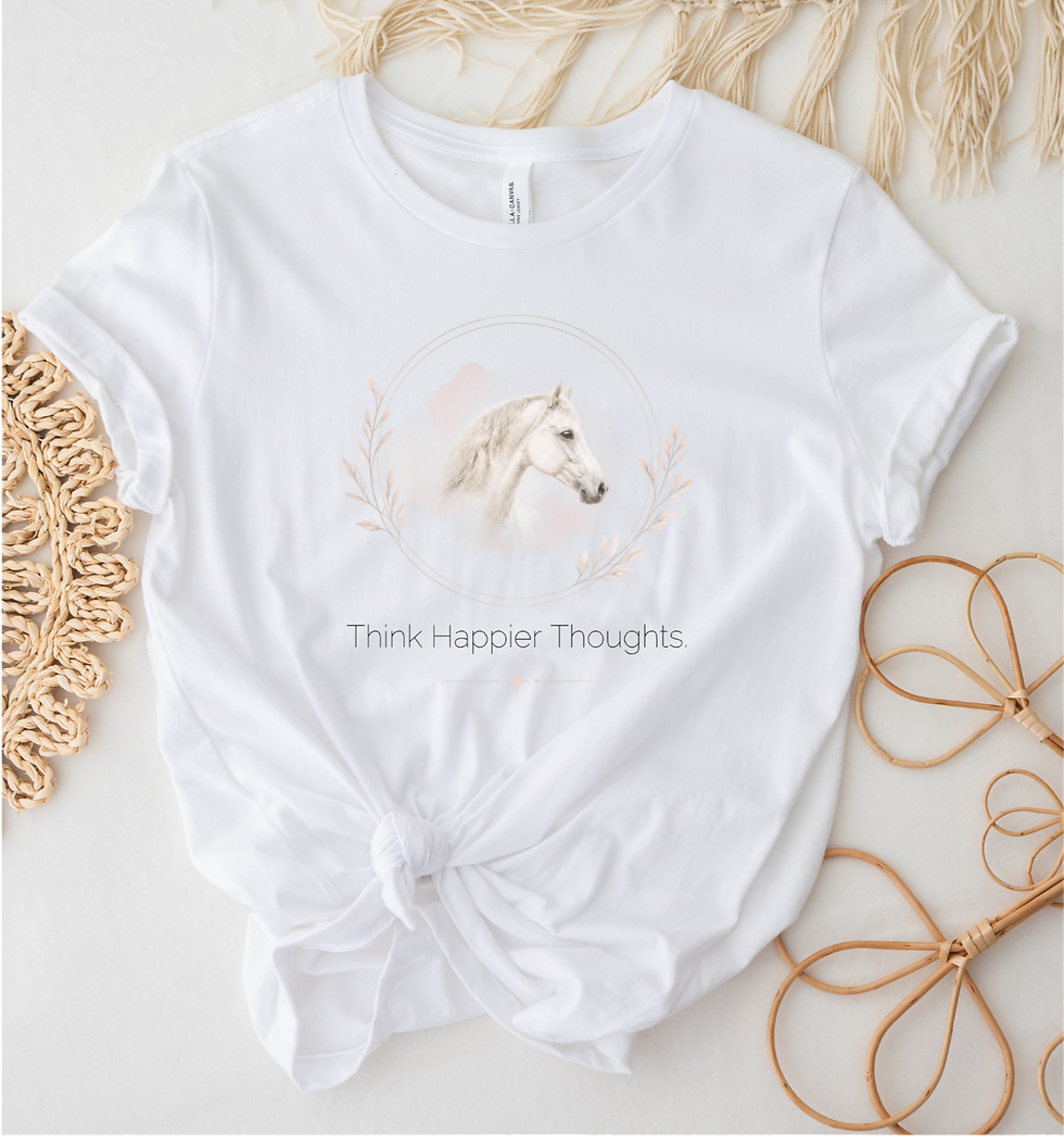 Thumbnail: Think Happier Thoughts, Graphic Short Sleeve, 100% Cotton T-shirt.