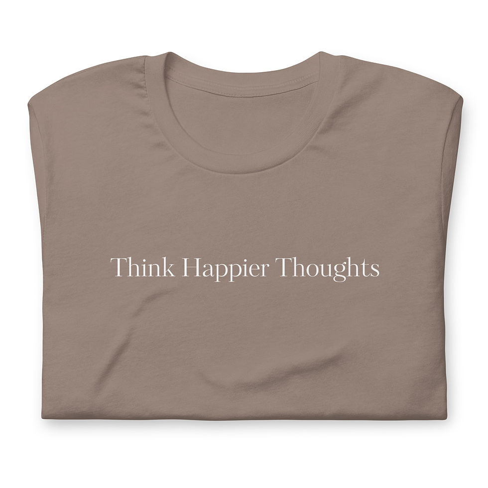 Thumbnail: Think Happier Thoughts Tee, 100% Cotton, Commfortable Unisex T-shirt. 