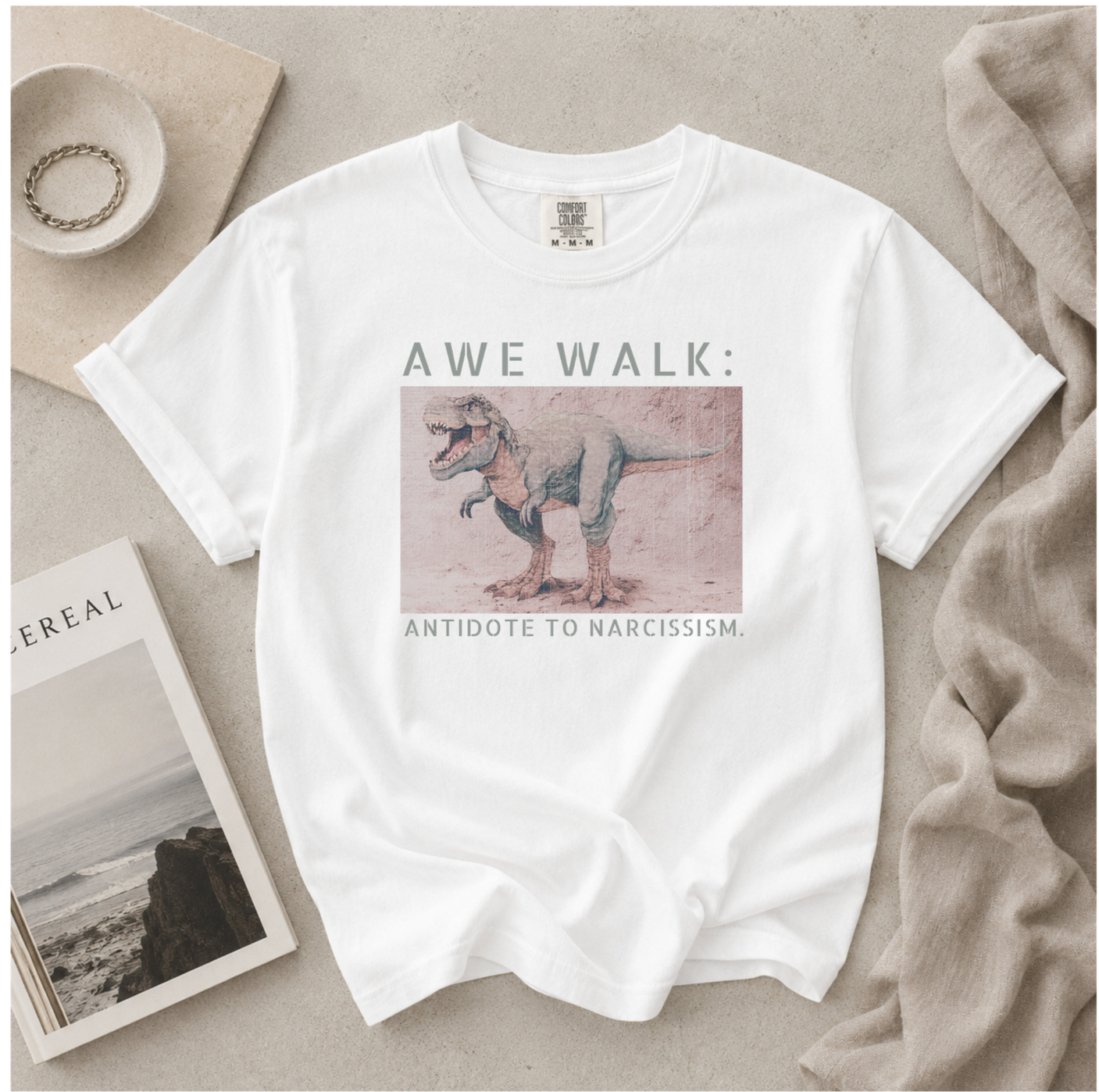 T-rex Dinasour Graphic Tee, Unisex Garment-dyed Heavyweight  Cotton T-shirt