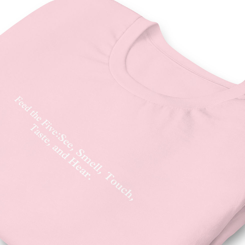 Thumbnail: Feed the Five Senses Short Sleeve Tee, 100% Cotton, Commfortable Unisex T-shirt.