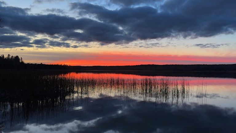 Sunset on west end of Steamboat Lake Minnesota
