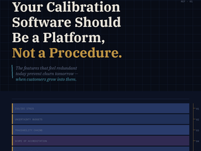 Your calibration software should be a platform