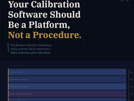 Your calibration software should be a platform