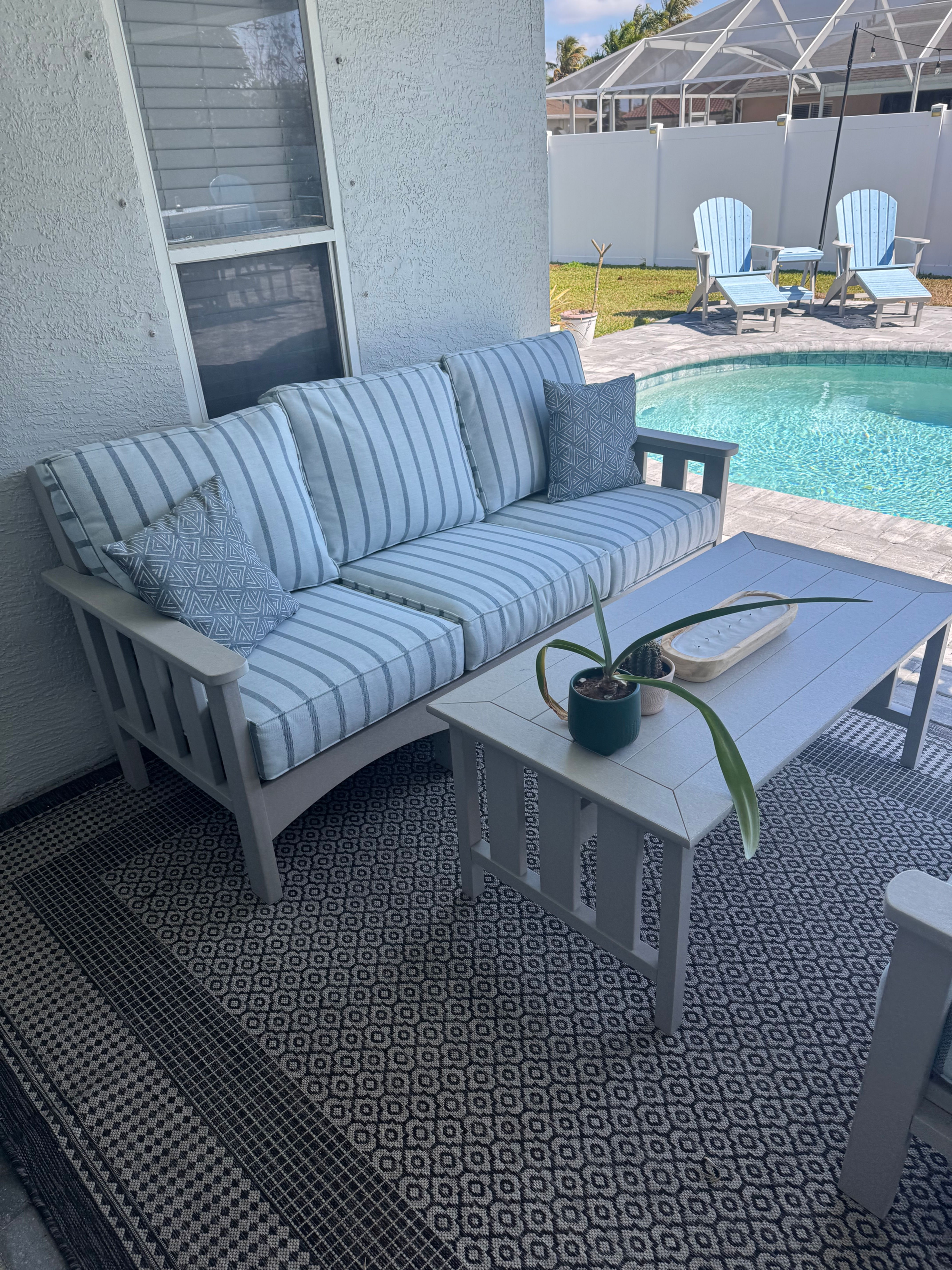 Deep Seat Sofa (3 Person) with Cushions