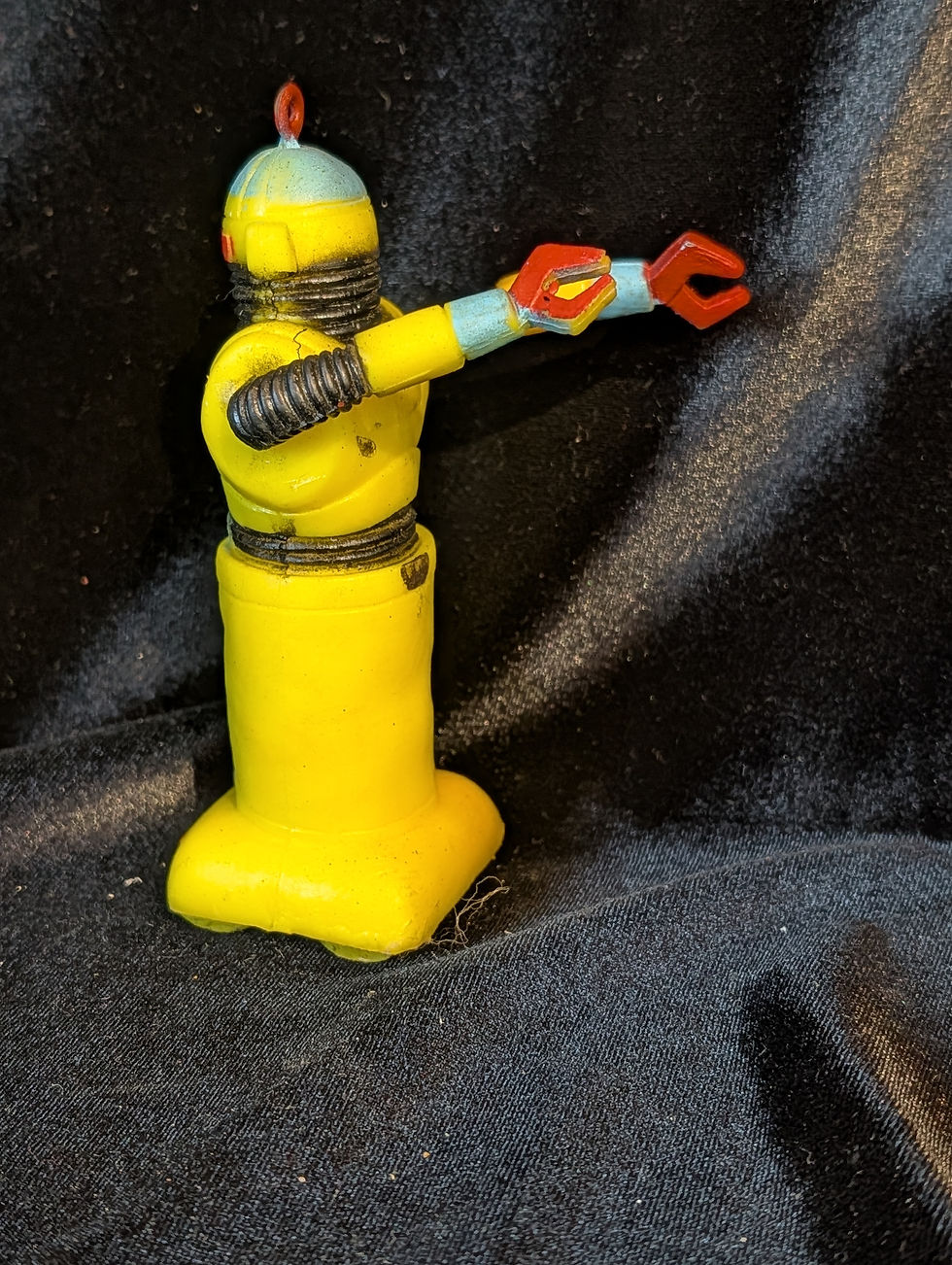 Thumbnail: 1977 Imperial Zeroids Yellow Rubber Robot toy