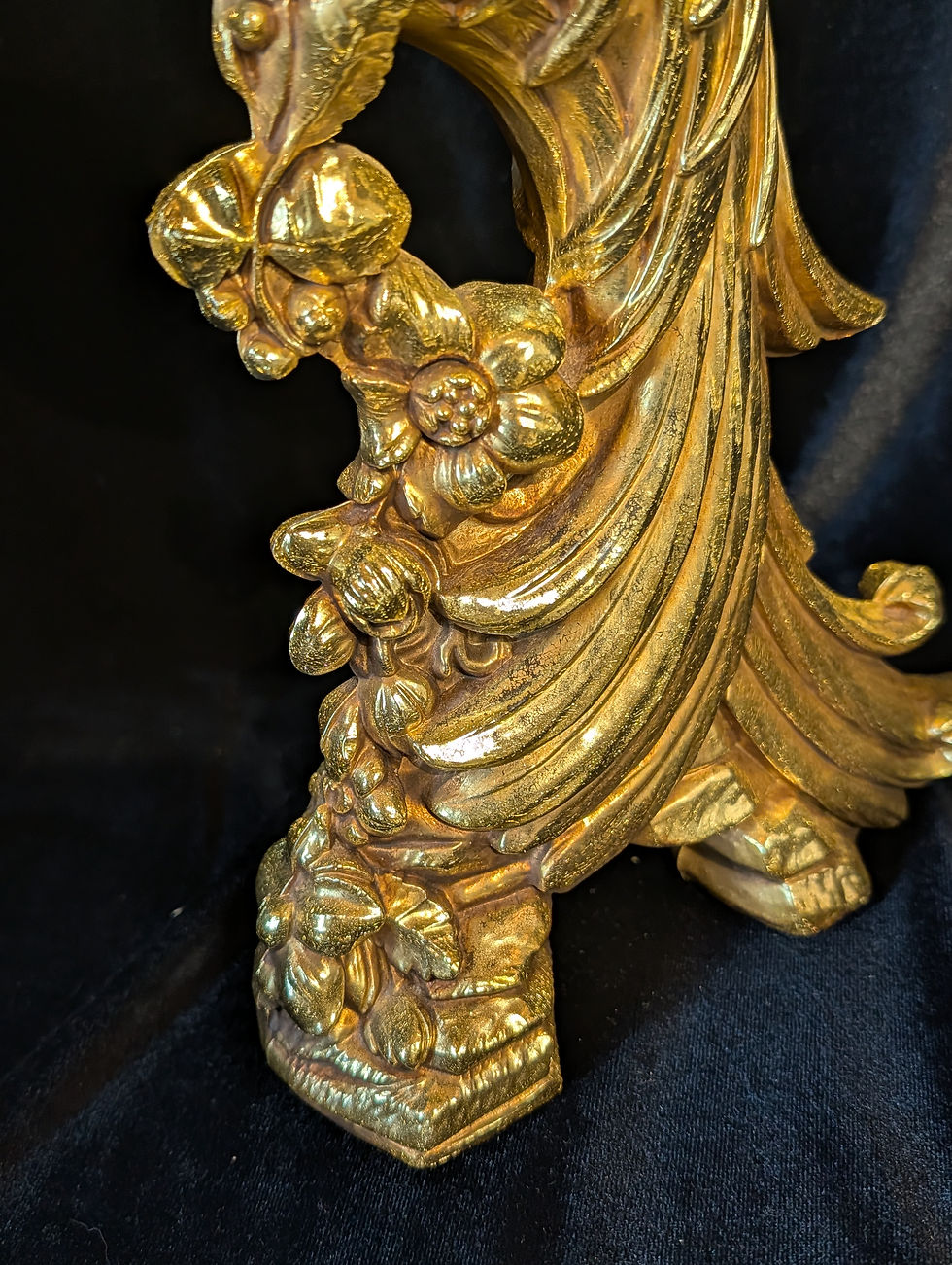 Thumbnail: set of 2 MCM Syroco gold peacock figurines