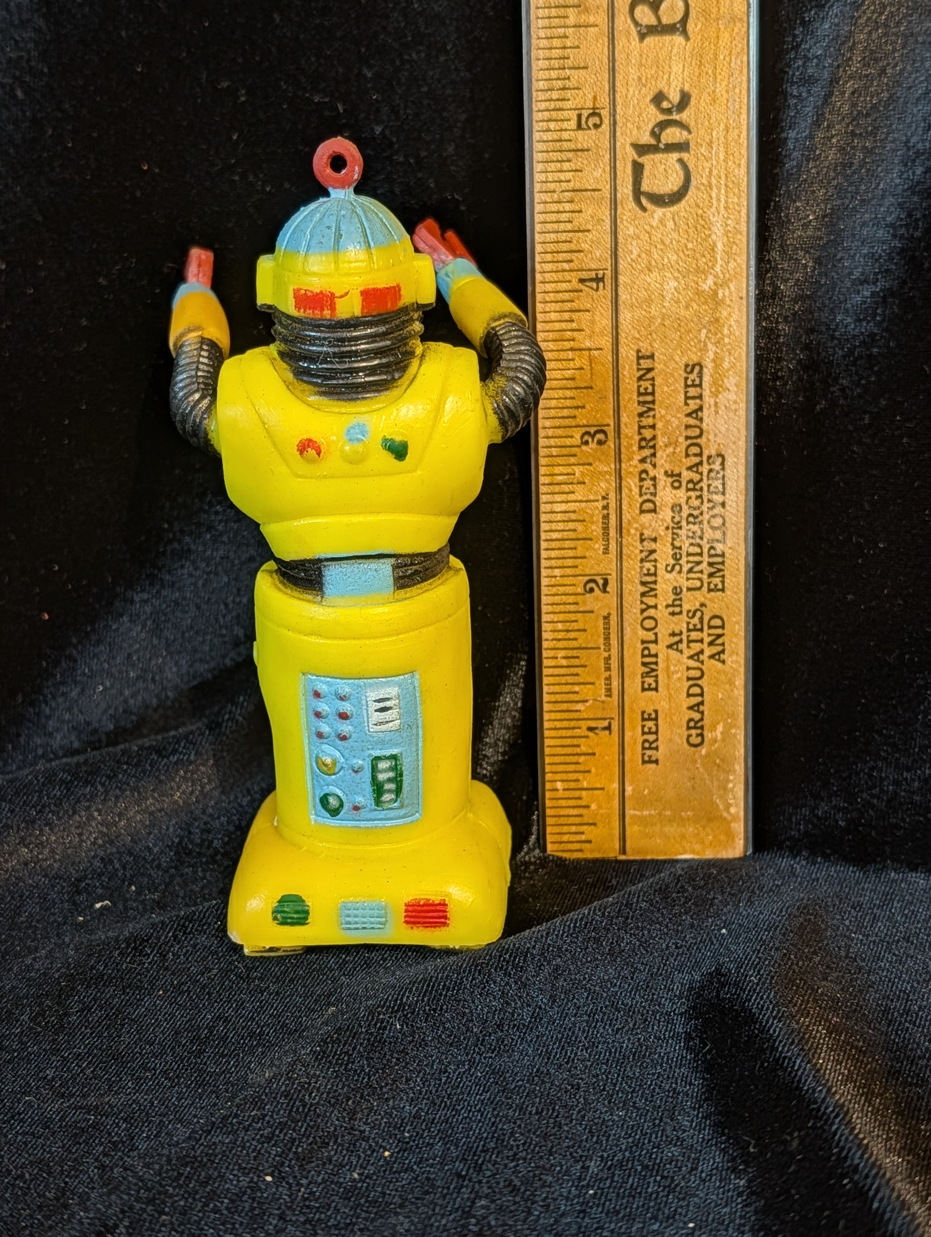 1977 Imperial Zeroids Yellow Rubber Robot toy
