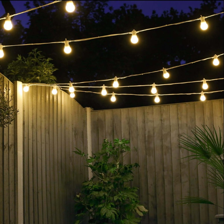 Buy 10 Connectable Warm White Festoon Lights, Frosted Bulbs, White