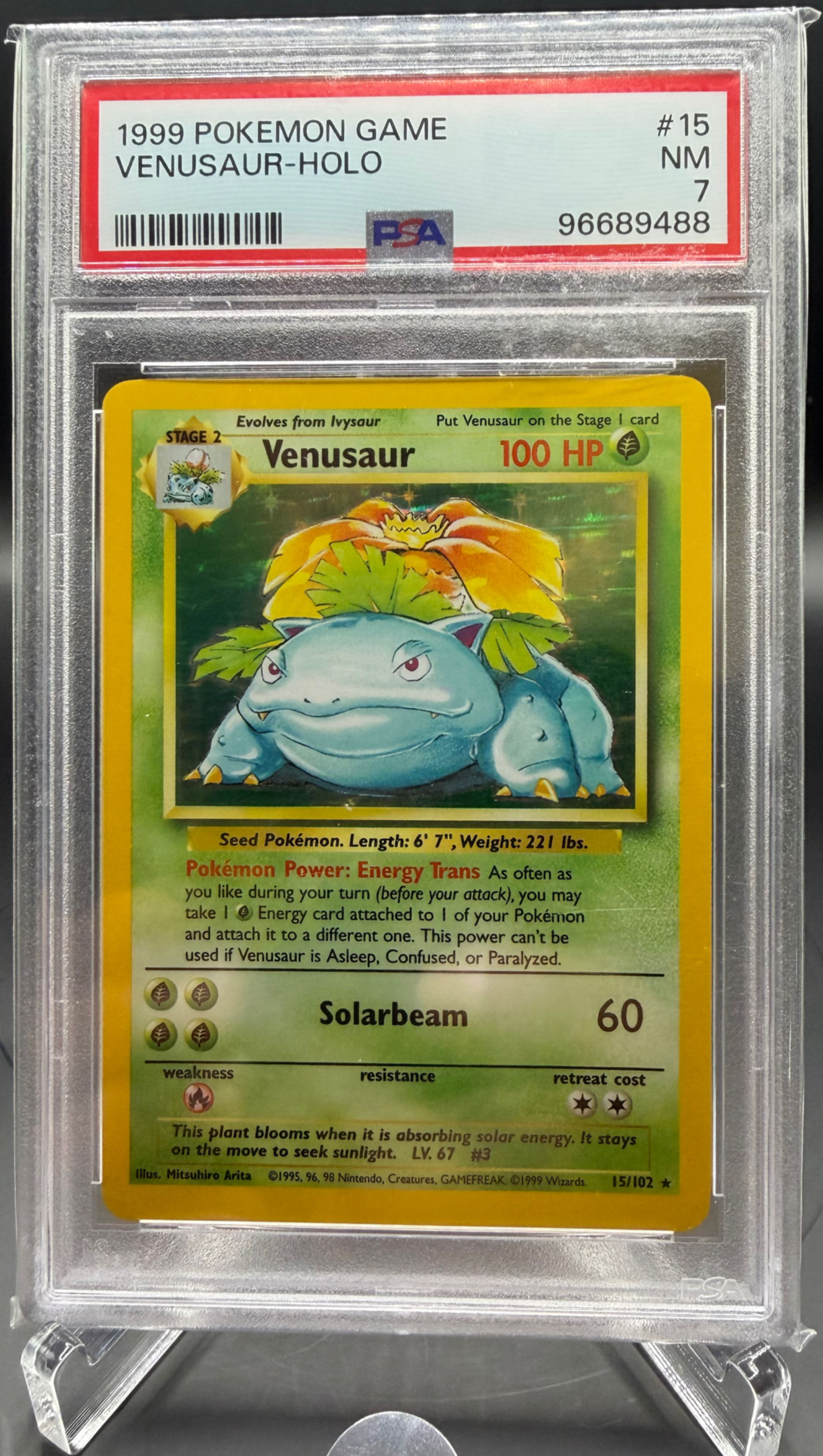 1999 Pokemon Game #15 Venusaur - HOLO NM PSA 7