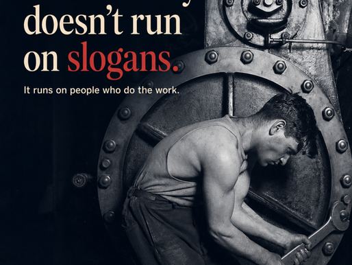 TVN Labor Day artwork based on Lewis Hine’s historical photograph of a mechanic working on a steam pump