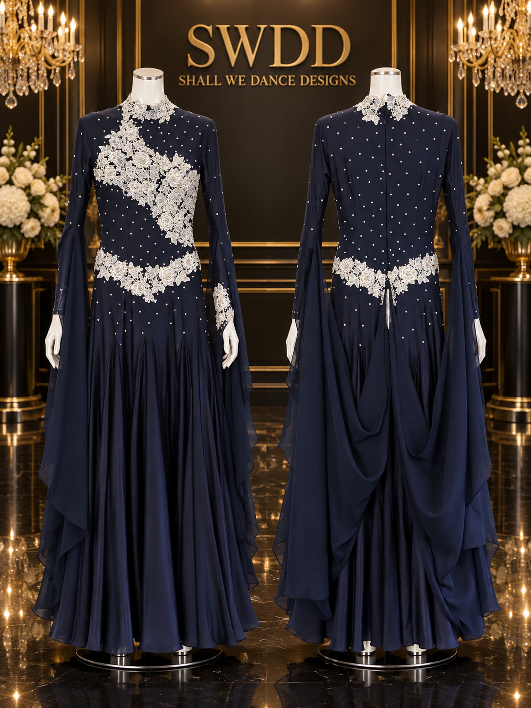 Midnight Lace Ballroom Gown