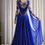 Thumbnail: Royal Blue Lace Ballroom Gown with Draped Back Float