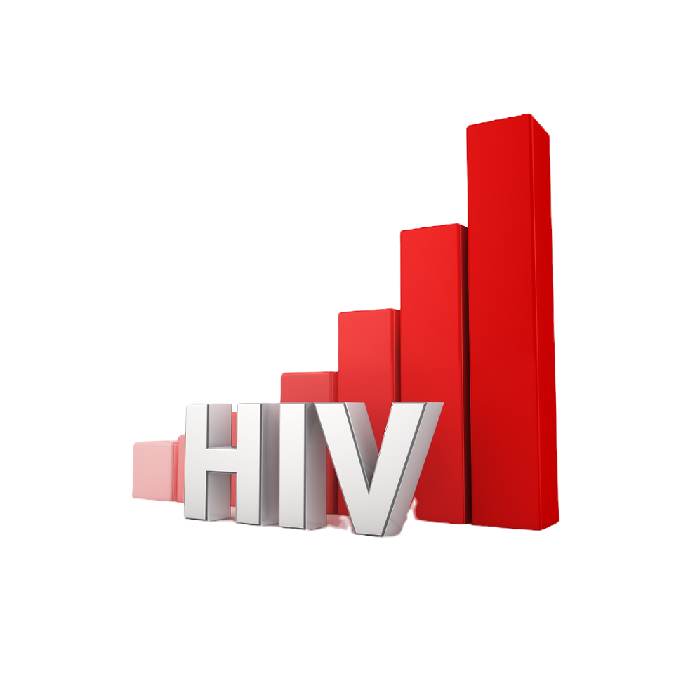 Ilustração microscópica do vírus HIV, agente causador da infecção.