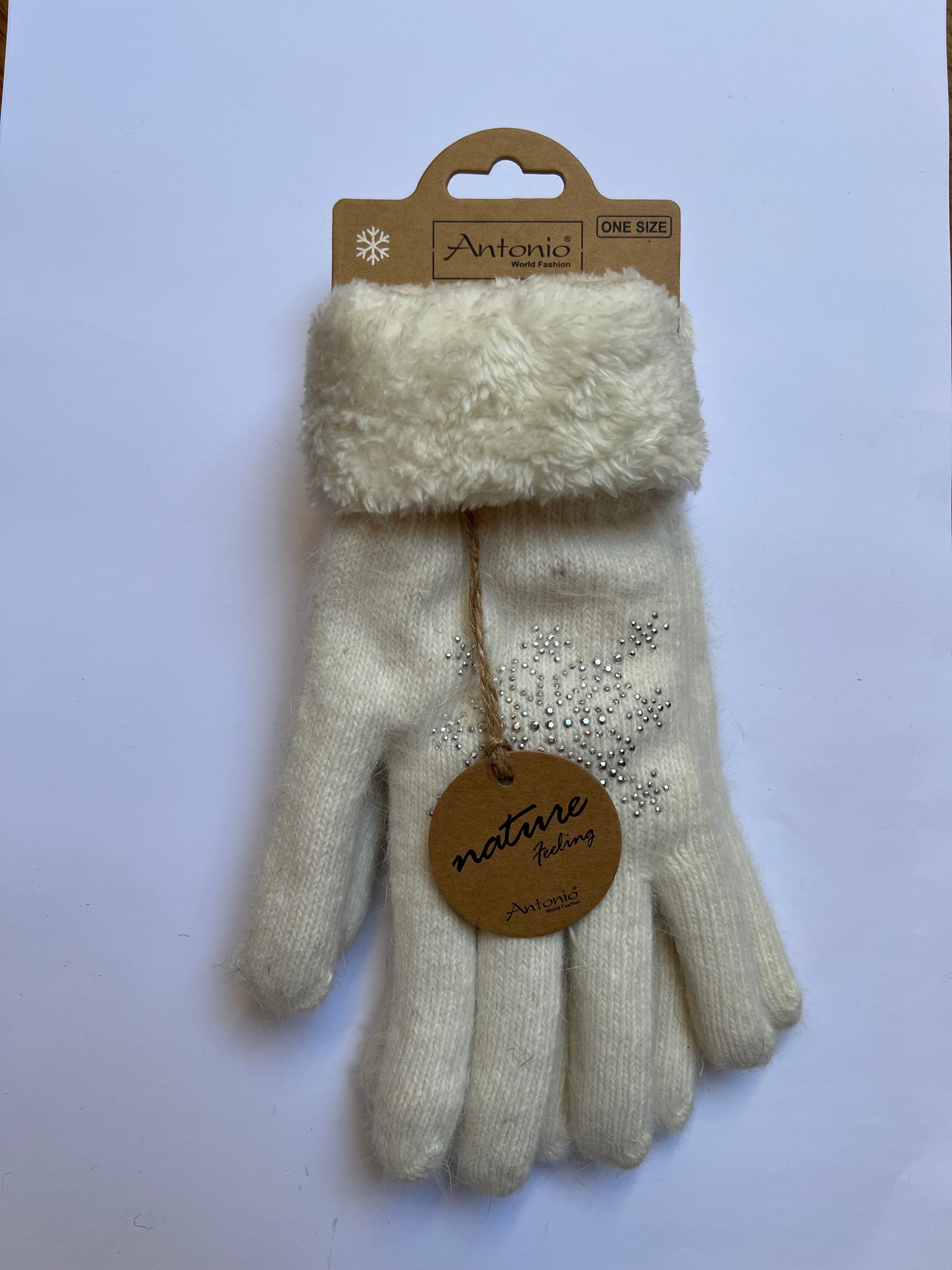 Handschuh Schneeflocke weiß