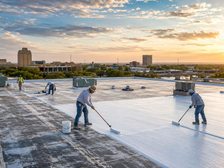 Commercial roof restoration in San Angelo, TX