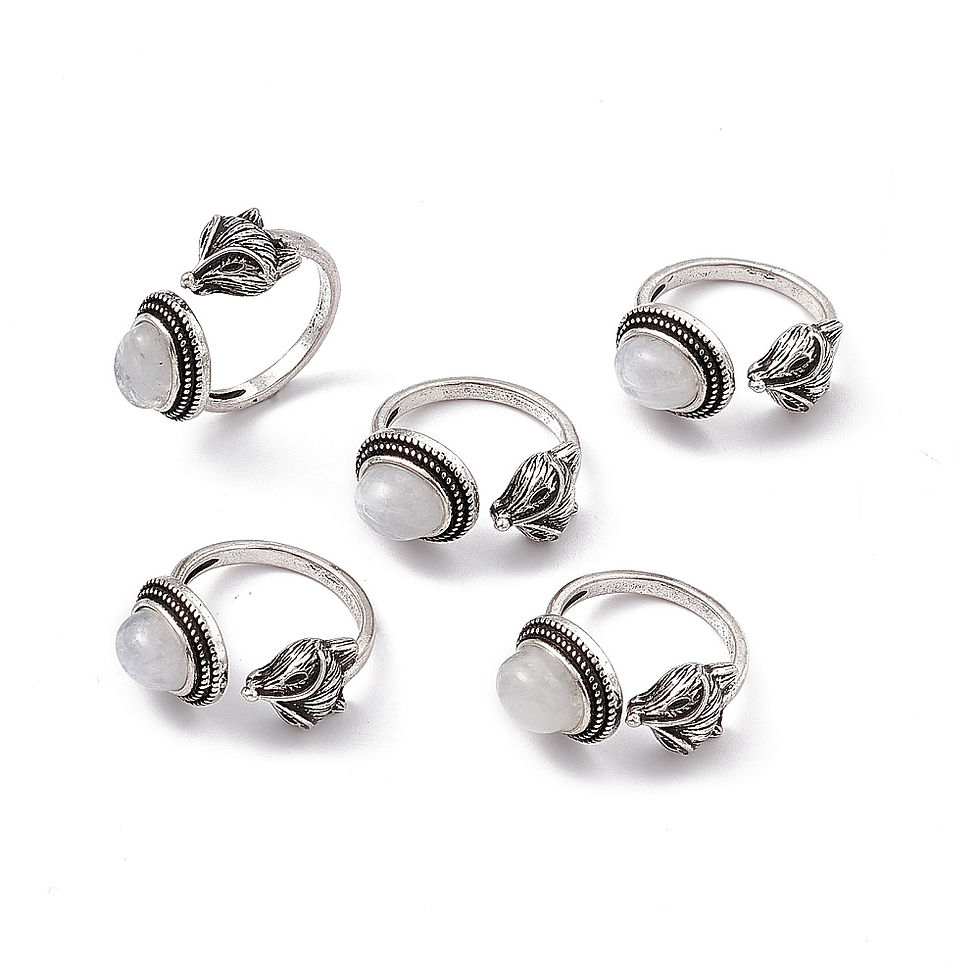 Miniatyrbilde: Månesten regnbue ring, justerbar