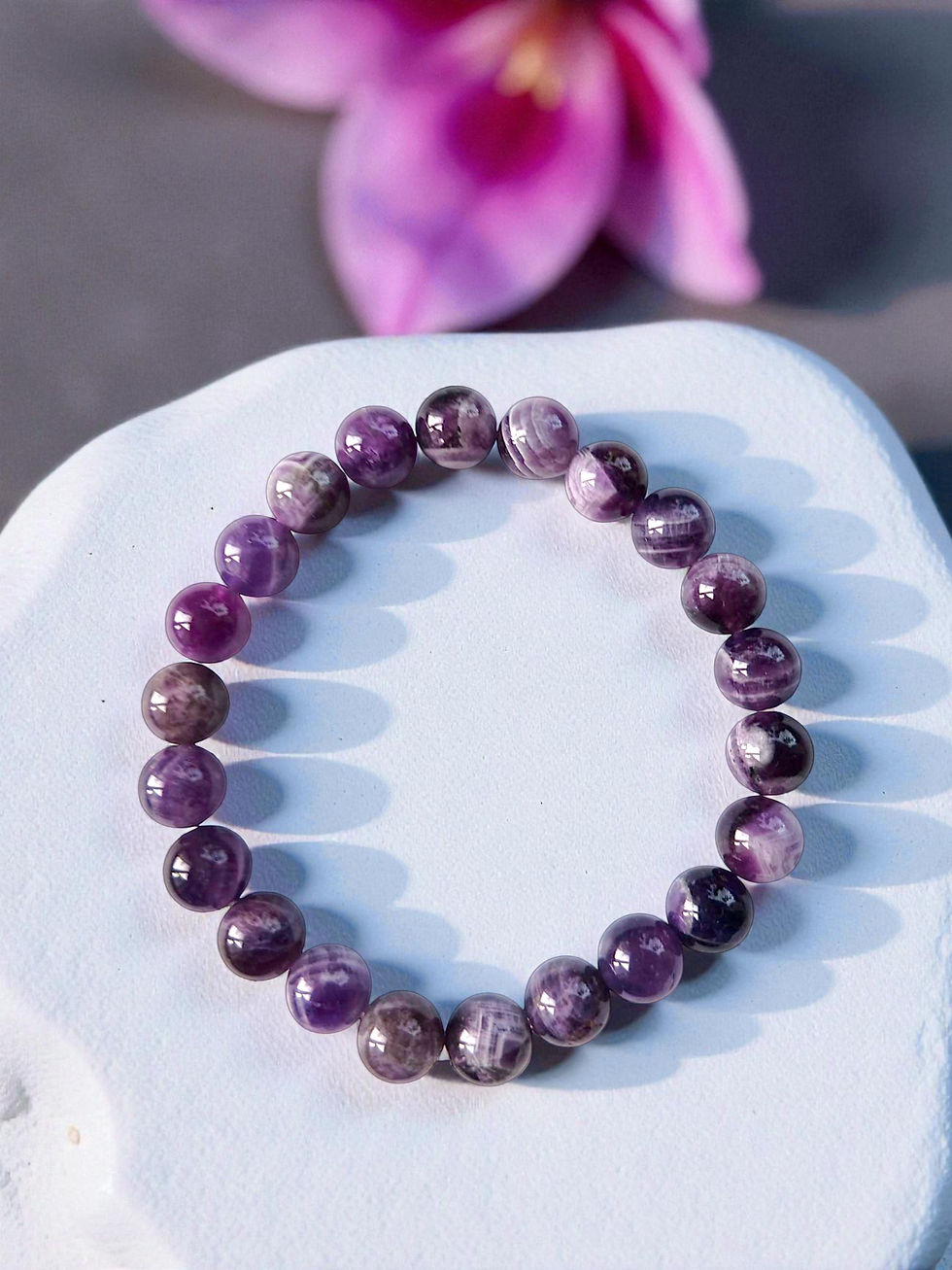 Ametyst chevron armbånd 8 mm