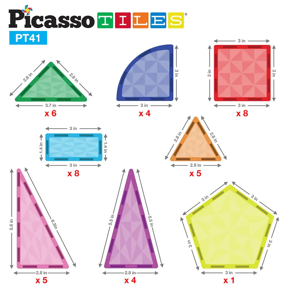Miniatura: PicassoTiles Bloques magnéticos de 41 piezas