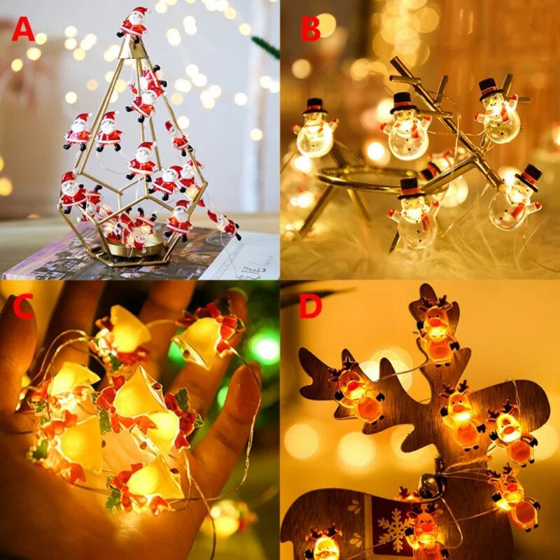 Thumbnail: Santa Claus Snowman Elk Garland Lights String Christmas Decorations for Home