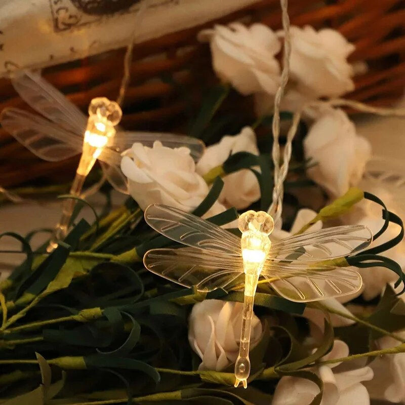 Thumbnail: 3M 20LED Butterfly Dragonfly Light String Christmas Fairy Lamp 