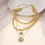 Thumbnail: ZOVOLI Punk Vintage Layered Portrait Coin Pendan Necklace Set