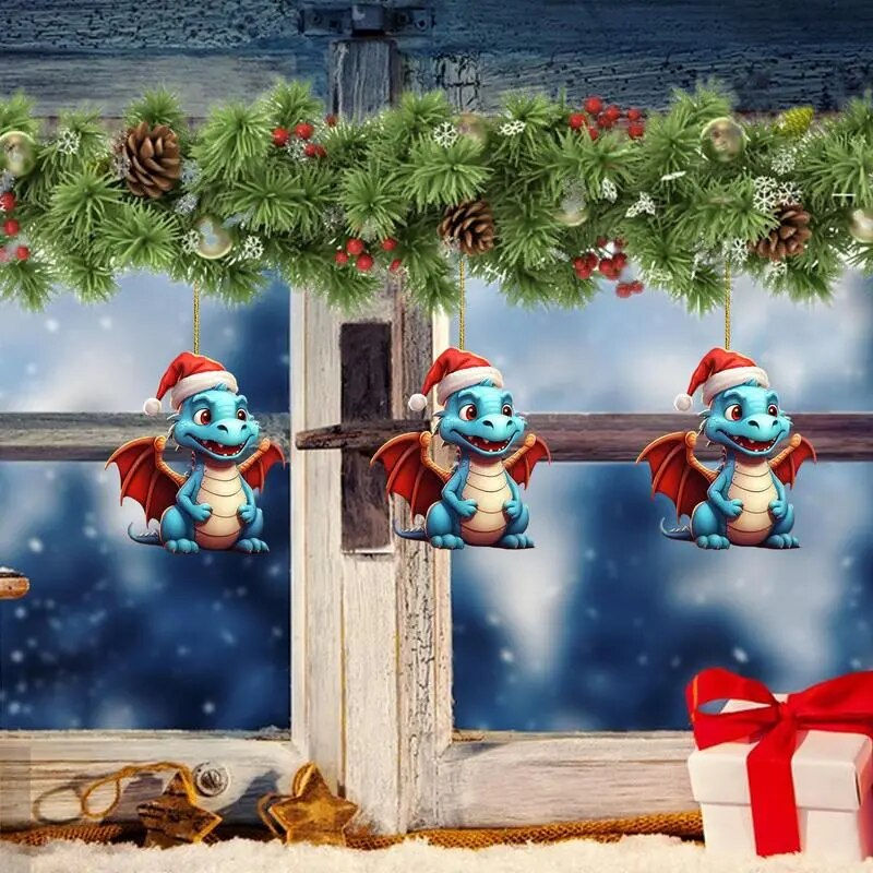 Thumbnail: Cartoon Dinosaur Figures Pendant Christmas Decorations 